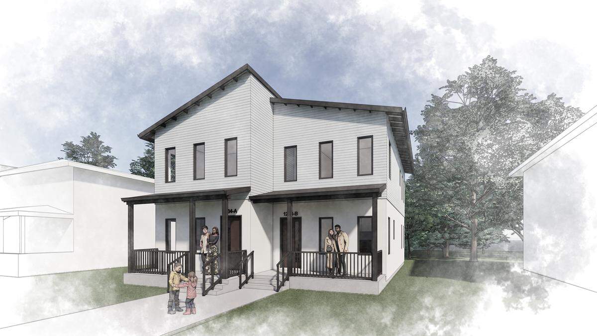 A rendering of a pre-approved duplex design in Kansas City.