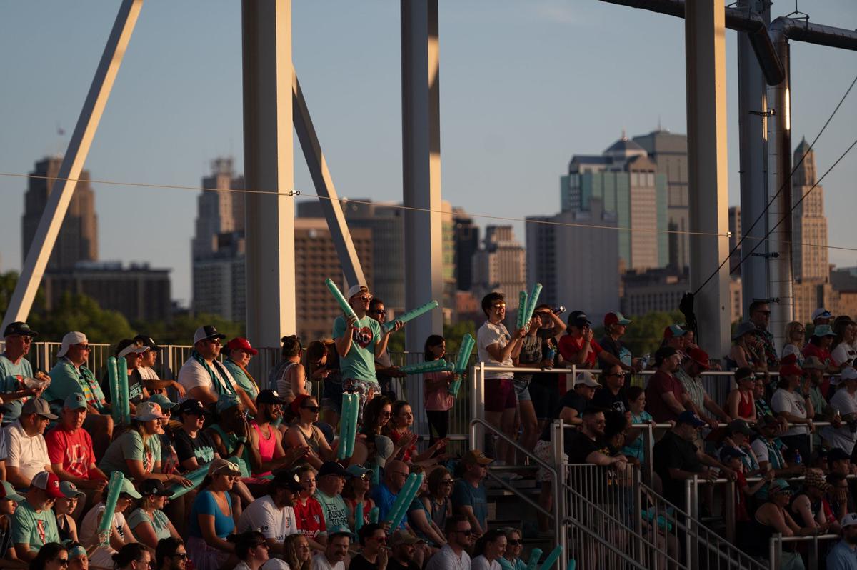 Fans cheer during a KC Current match Friday against the Chicago Red Stars.