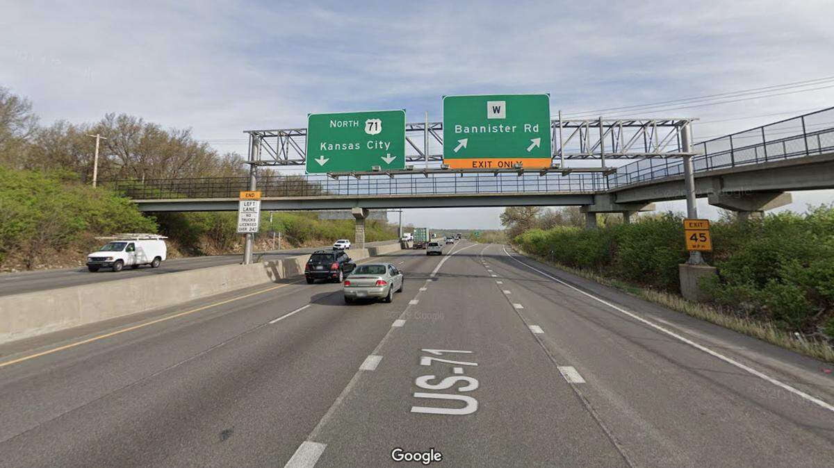 A driver headed the wrong way on U.S. 71 in south Kansas City and into Grandview. This Google Maps Street View image of the area is from 2019.
