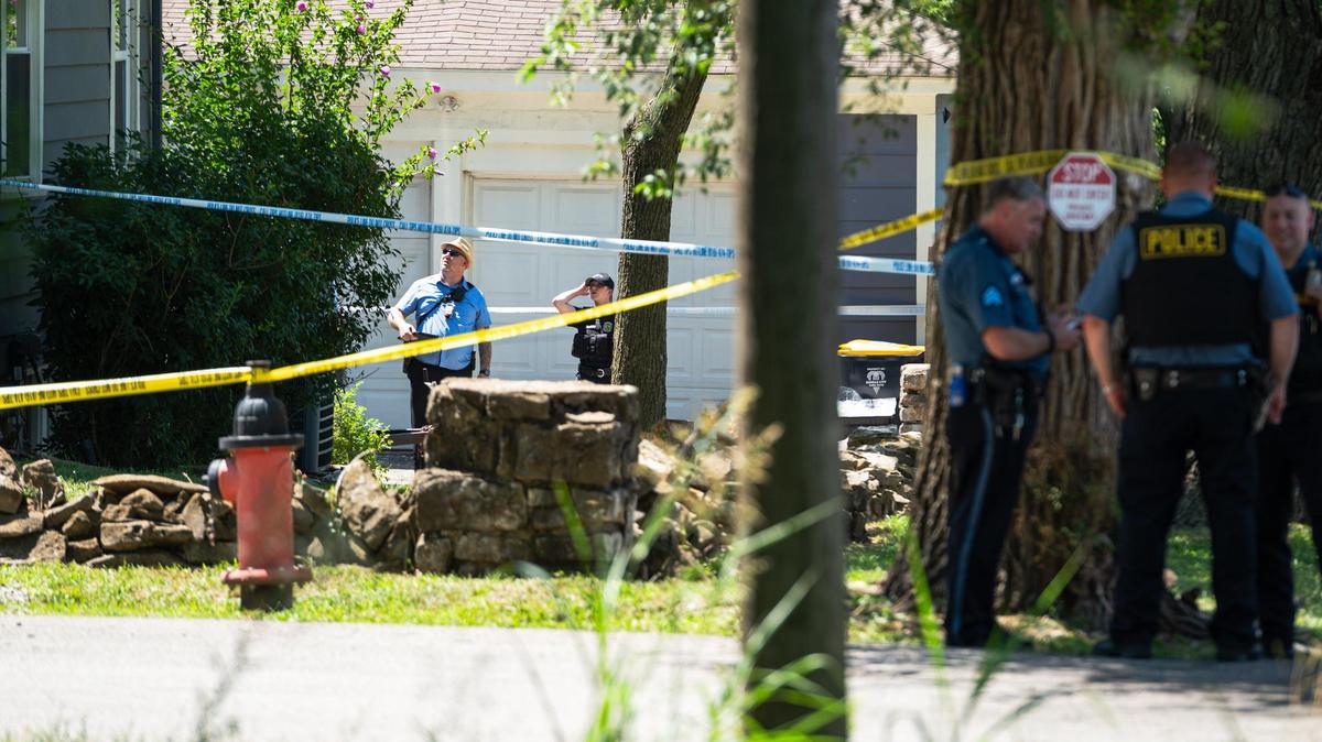 Homicide detectives investigate the scene of a fatal shooting in the 1300 block of East 81st Terrace on Friday, July 14, 2023, in Kansas City.