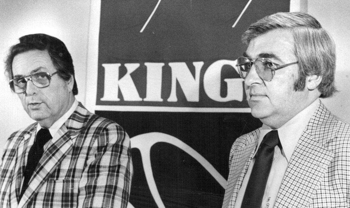 Paul Rosenberg, the principal owner and president of the Kansas City Kings, on May 29, 1973, after the Kings announced the restructuring of their ownership. Instead of 10 owners, the Kings had three: Leon Karosen, Rosenberg and Bob Margolin, all charter members of the Kansas City group that assumed control of the NBA franchise.