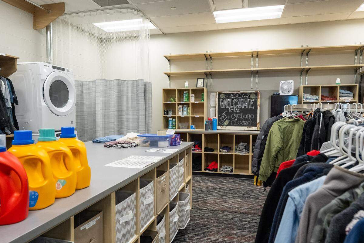 A community closet in Santa Fe Trail Middle School on Friday, February 6, 2026, in Olathe.