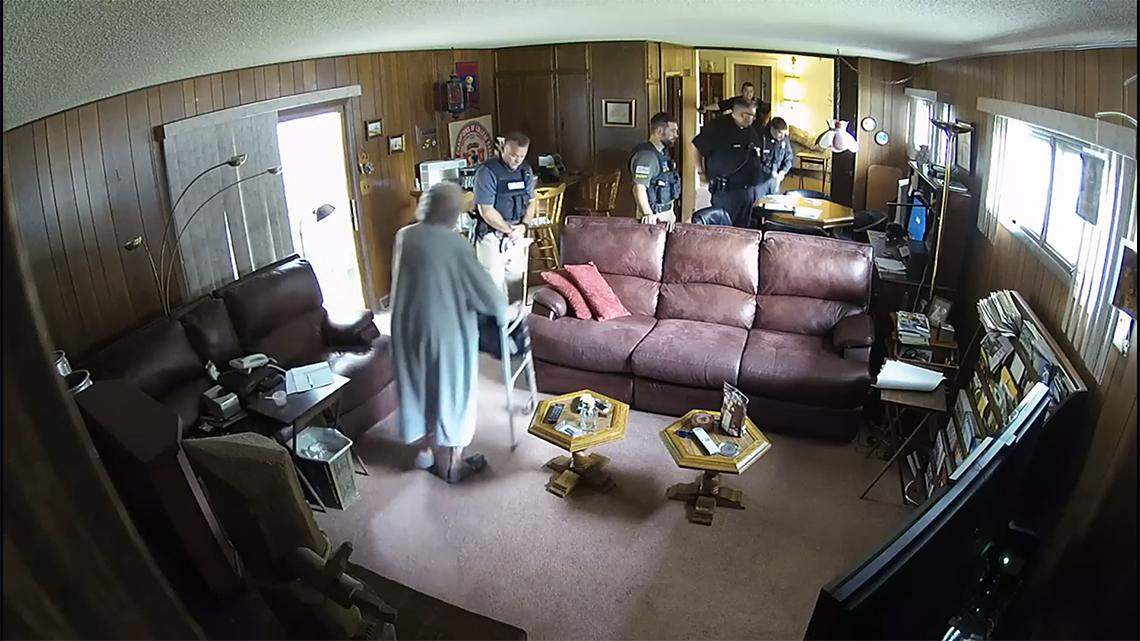 Police in Marion, Kansas, raid the home of Joan and Eric Meyer, co-owners of the Marion County Record newspaper.