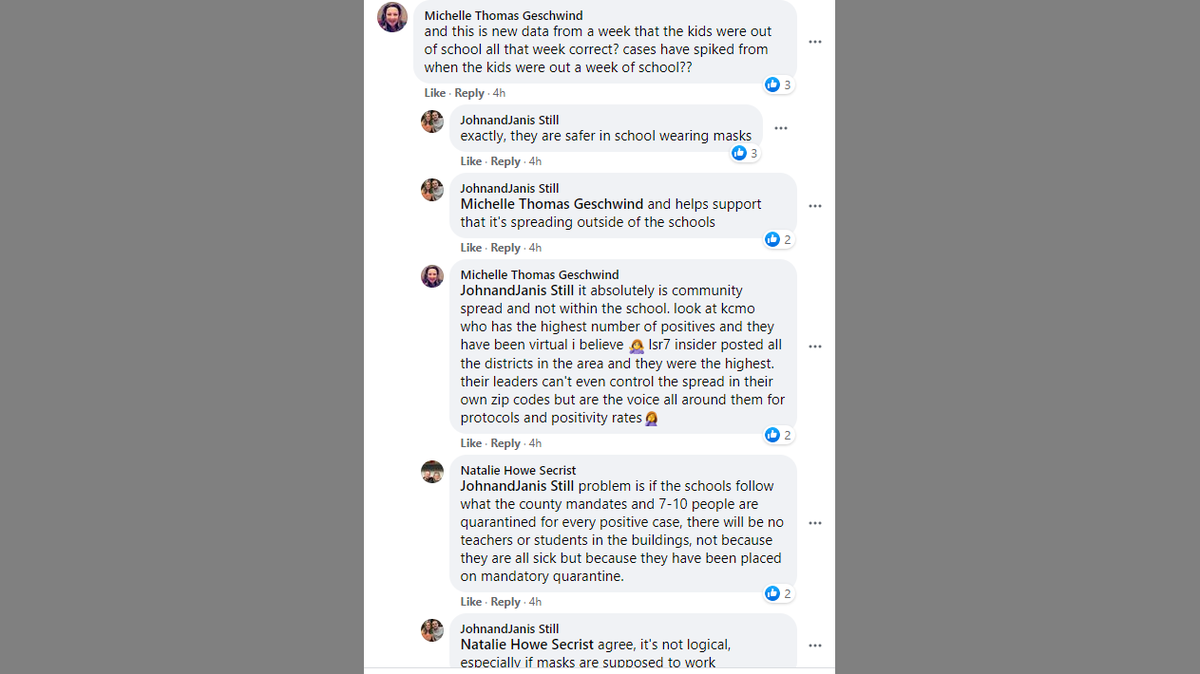 Parents on Facebook are concerned about the number of new cases reported among students and staff in Lee’s Summit schools.