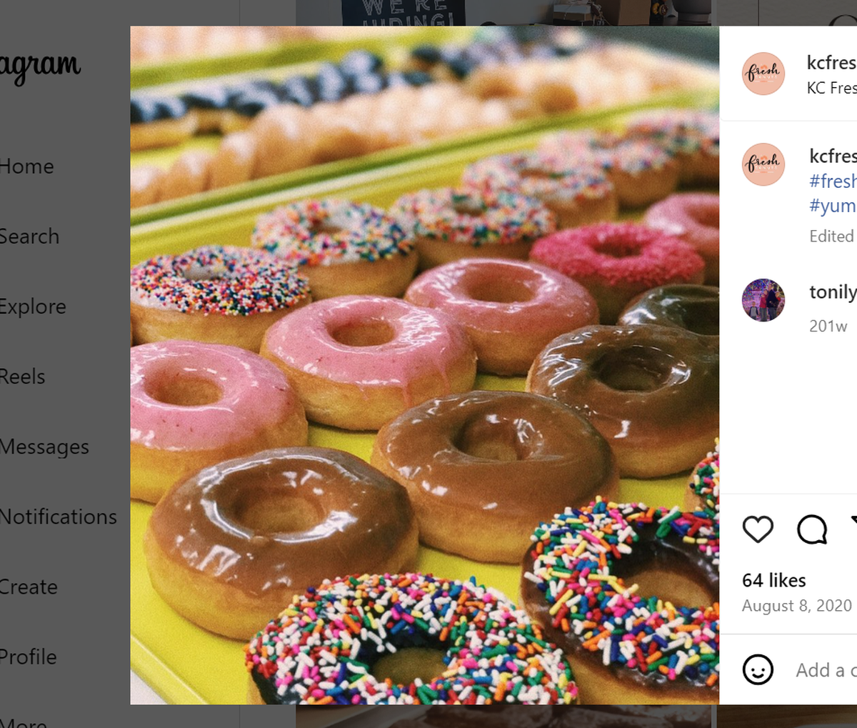 Fresh Donuts, with locations off of Northwest Barry Road and by the Legends in KCK, has been recognized by Yelp two years in a row. Their treats are seen in a screenshot from Fresh Donuts’ Instagram on June 17, 2024.