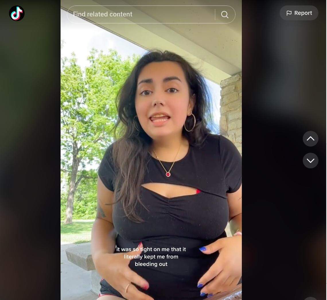 Kansas City shooting victim Angelina Wiley explained on TikTok how her Kim Kardashian Skims shaper saved her life.