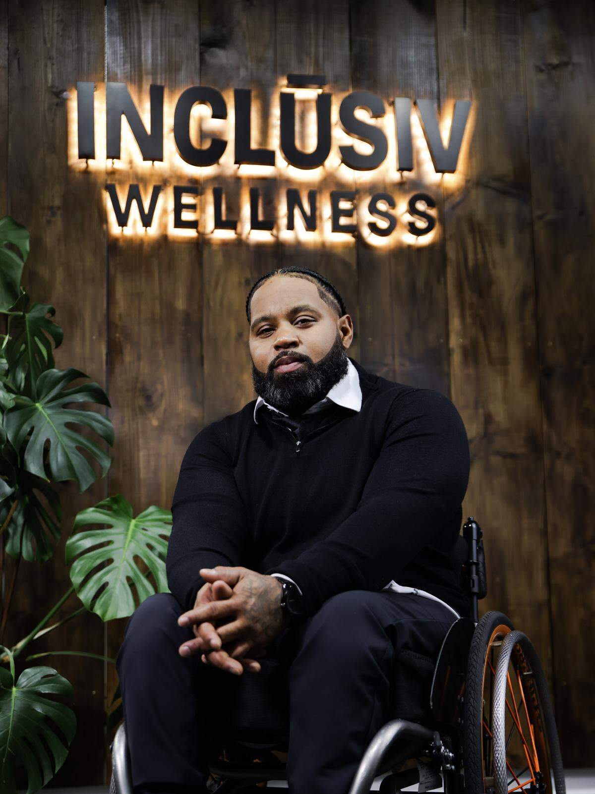 Wesley Hamilton, founder of INCLŪSIV Wellness, poses in the gym, which opened in October 2025. 