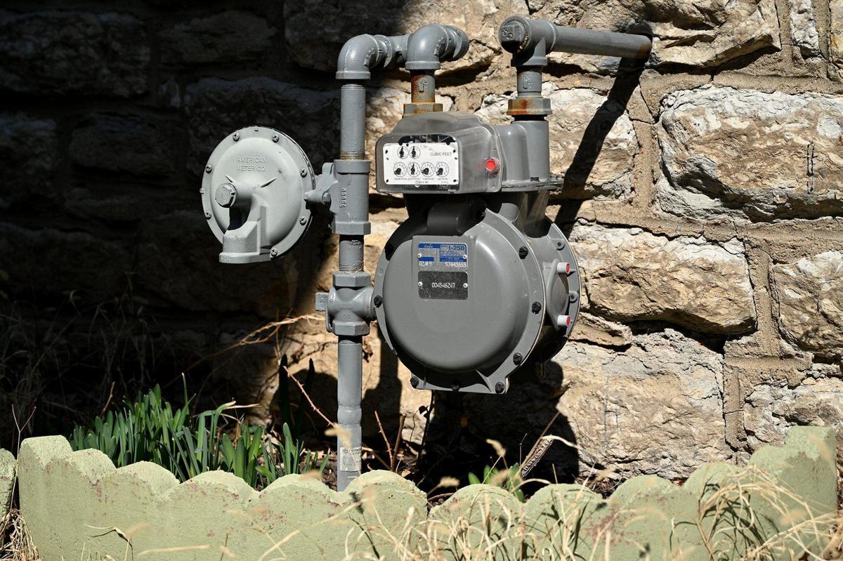 Soaring gas bills have compounded the financial worries of Kelly Chesley and her family after she and her husband experienced income loss due to the pandemic. This is the gas meter outside the family’s Kansas City home.