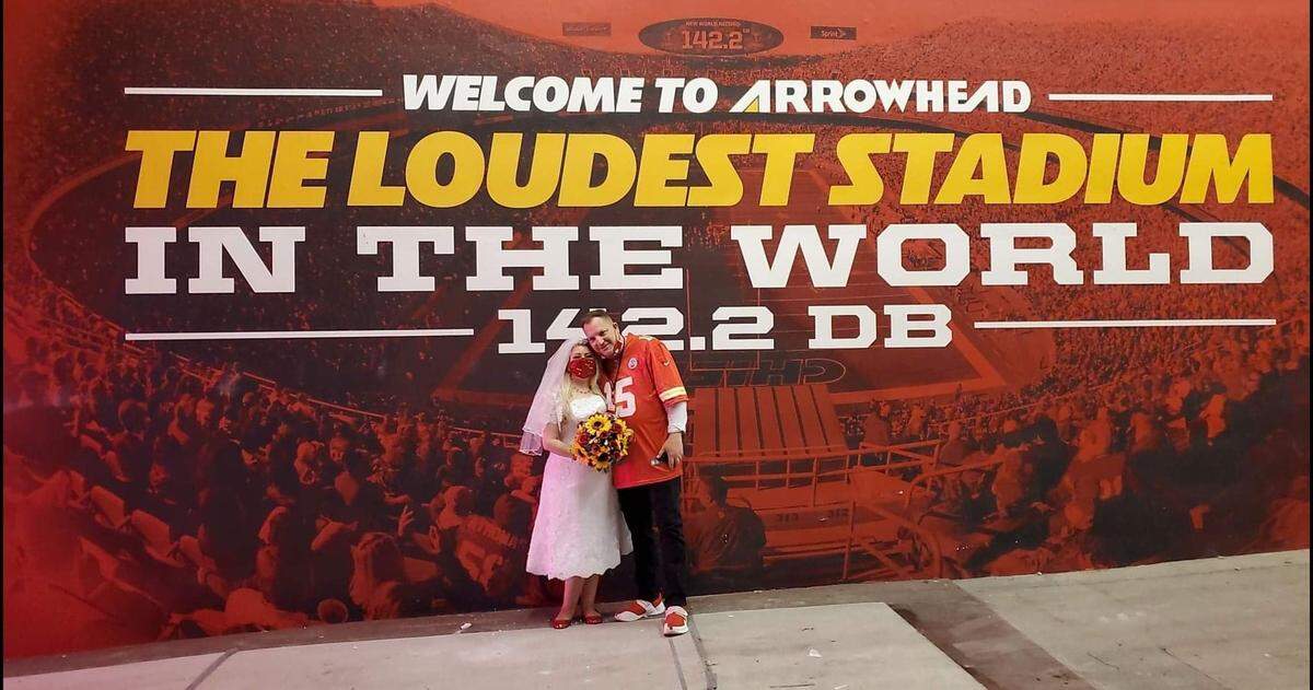 Chiefs fans Angelique (Angel) Jones Reeves and Michael Reeves got married at Arrowhead last year. It was the perfect venue for sports fans who have decorated their Rolla, Missouri, home in a Chiefs theme.