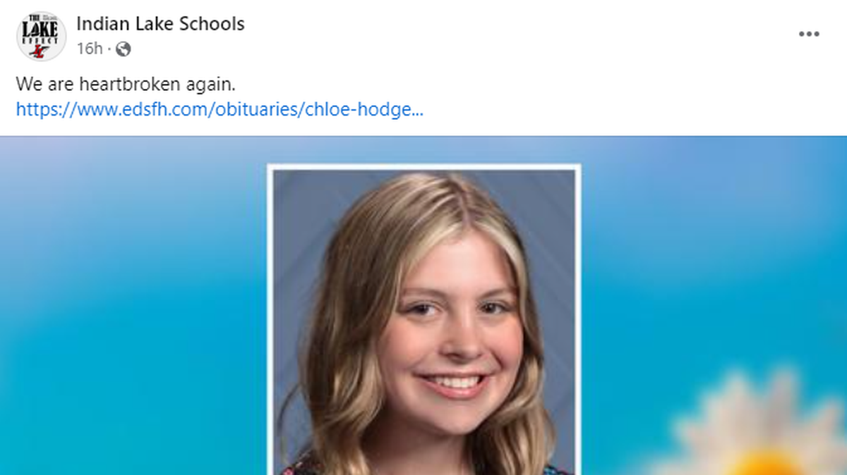 Chloe Hodge, 17, died after sustaining injuries in a head-on collision, deputies say.