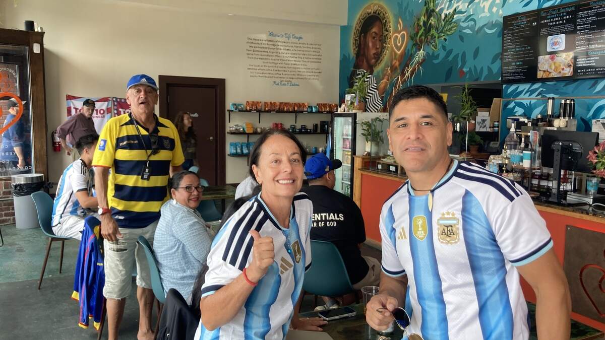 Miel Castagna-Herrera, (left) owner of Cafe Corazon in the Crossroads, worked for a year to promote her Argentinian coffee shop, 110 Southwest Blvd., before the 2026 FIFA World Cup.