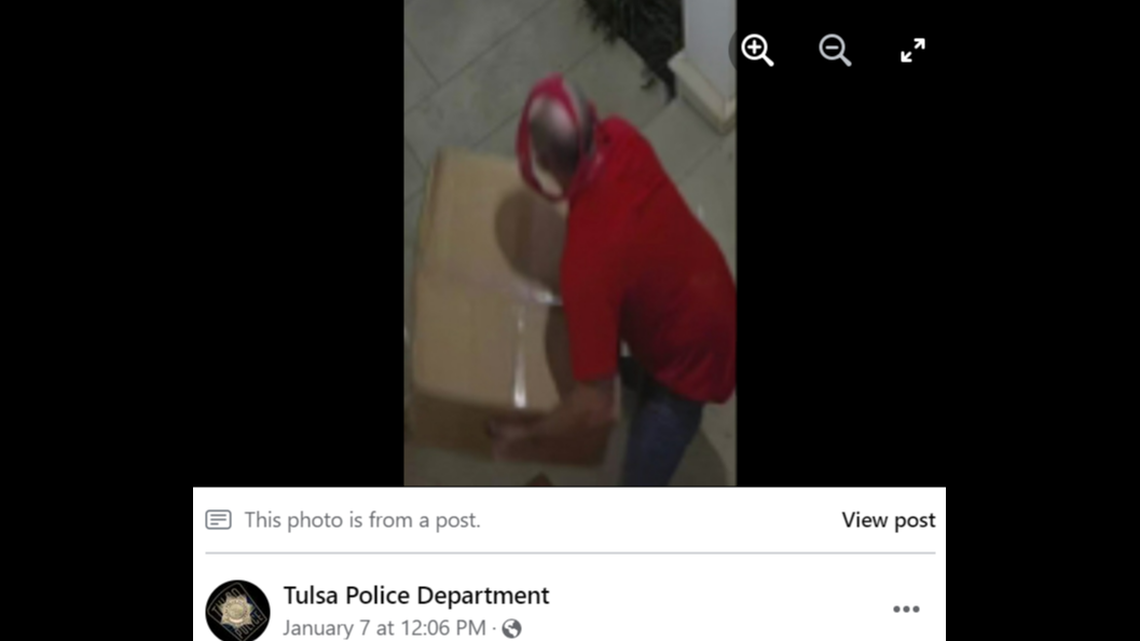 An Oklahoma man is accused of stealing packages from porches in Tulsa while wearing women’s underwear as a mask, police say.