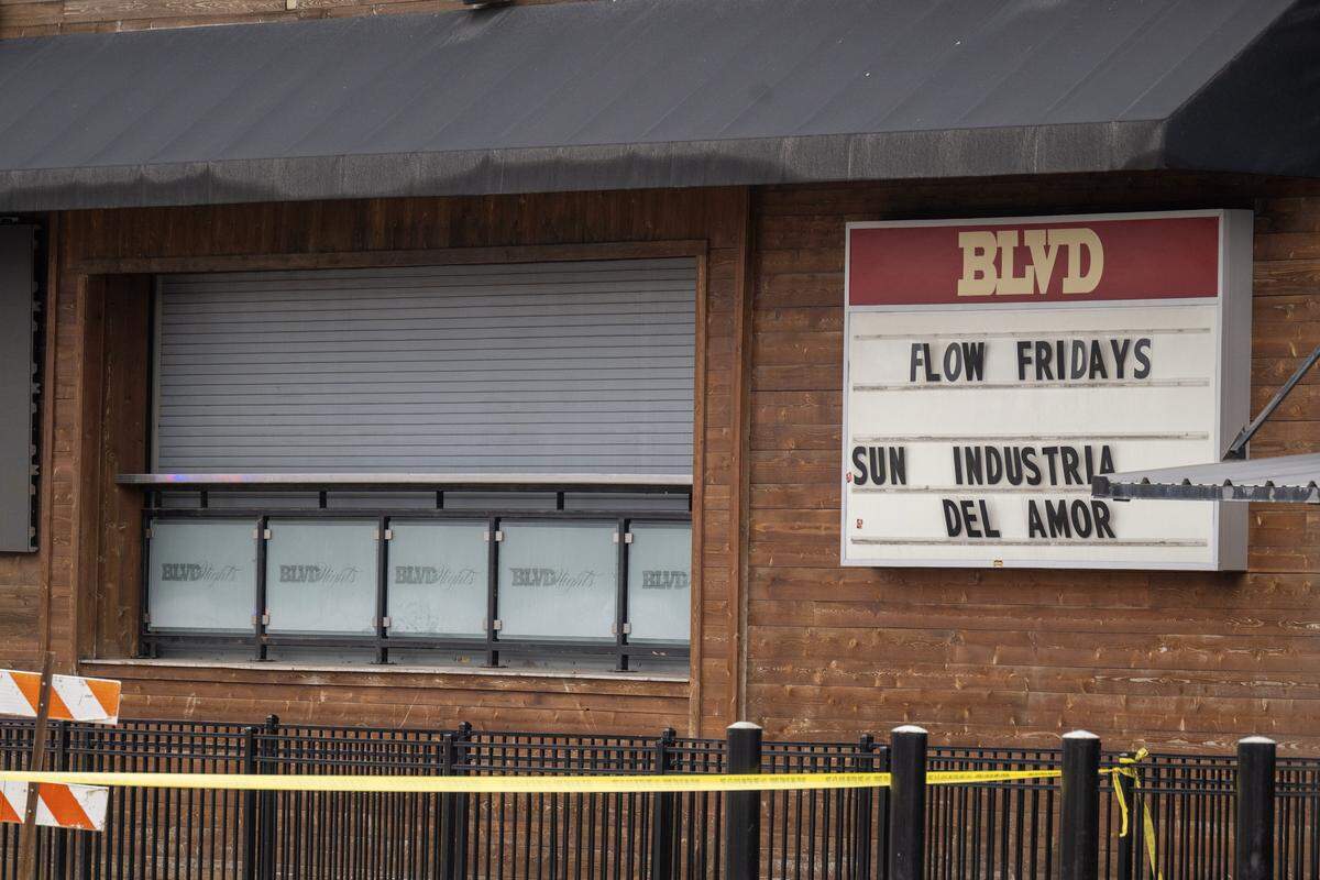 Crime scene was visible near 2801 Southwest Blvd. following an early morning shooting on Sunday, Feb. 15, 2026. Two women were killed and two others injured during the incident at a Kansas City nightclub.
