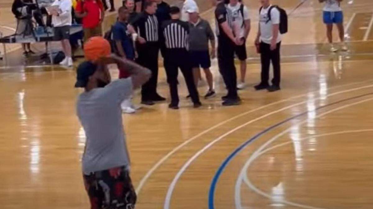 Lakers star LeBron James at Hy-Vee Arena in Kansas City.