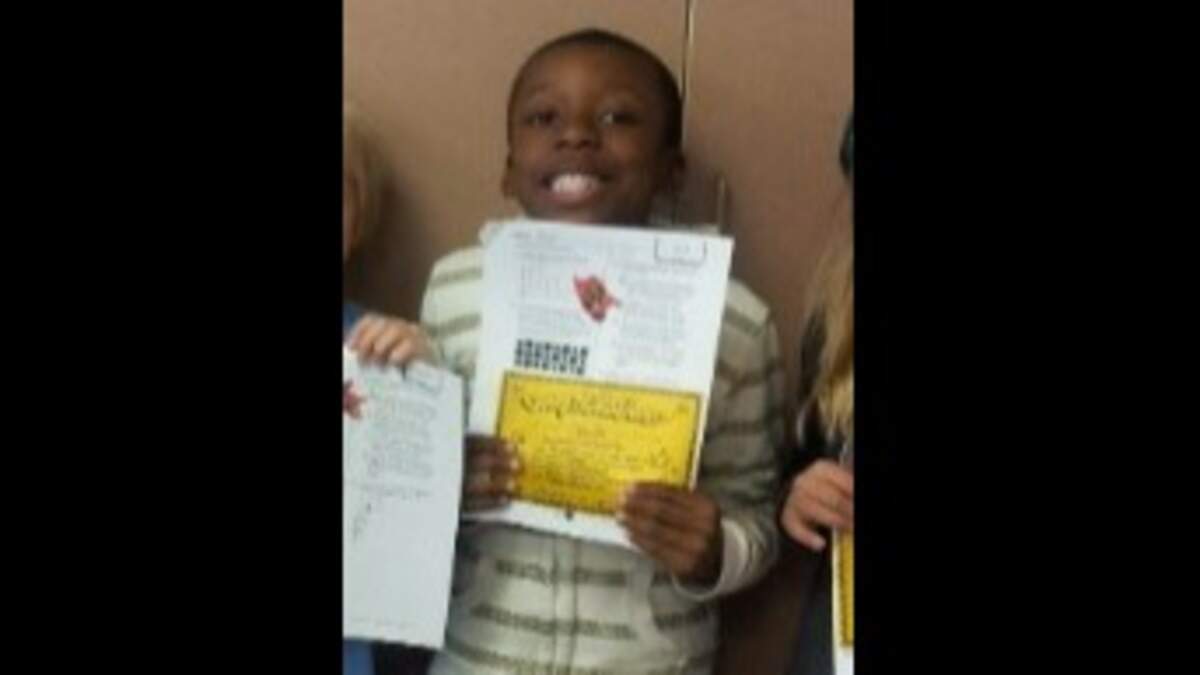 Ralph Yarl smiles for a photo while in the 3rd grade at Hawthorn Elementary School in Parkville, Missouri.