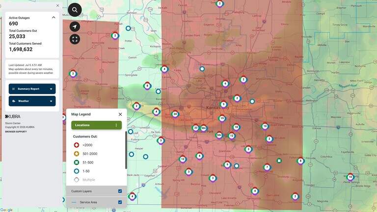 Thousands left without power after powerful thunderstorms rumble through KC metro
