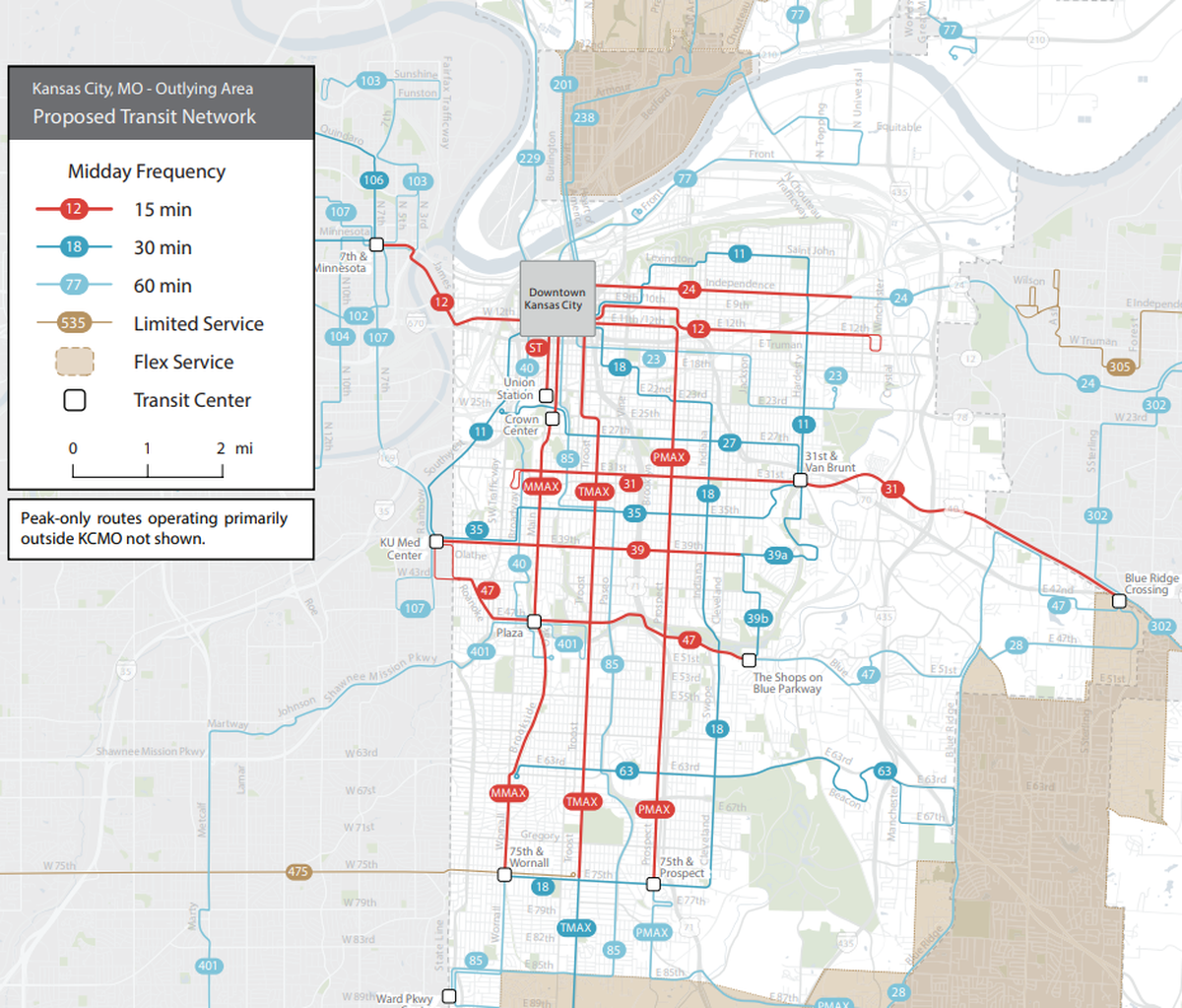 This screen grab shows RideKC’s plan for routes to be fully implemented by the end of 2022.