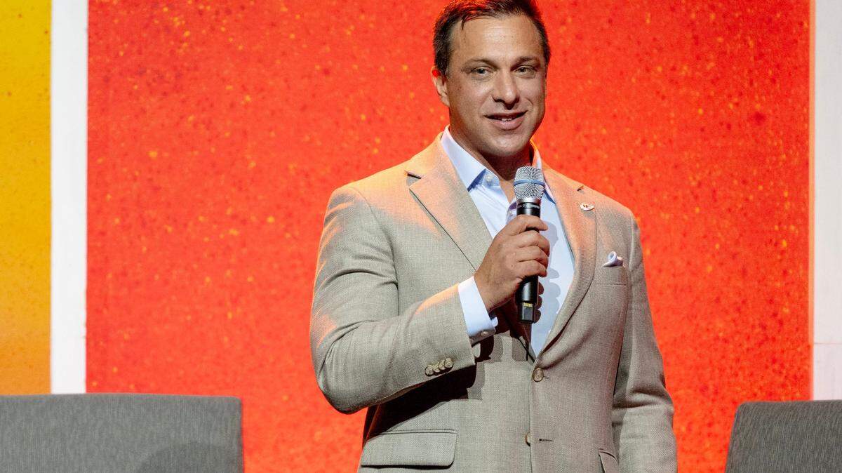 Kansas City Chiefs general manager Brett Veach speaks during the Chiefs Kickoff Luncheon at the Loews Hotel on Thursday, Aug. 24, 2023, in Kansas City.