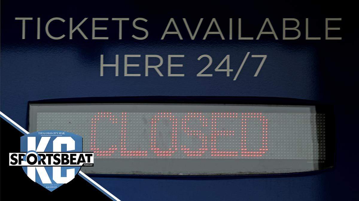 Ticket windows are closed at Kauffman Stadium, home of the Kansas City Royals.