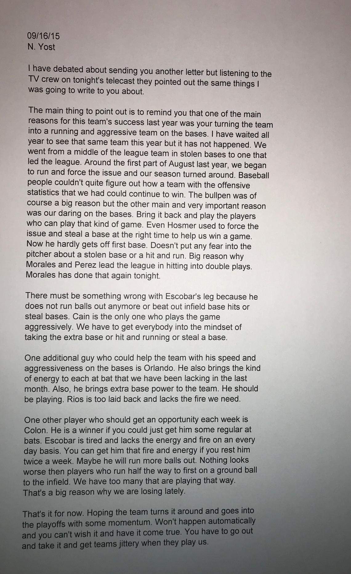 A thing or two the might benefit Royals manager Ned Yost ...