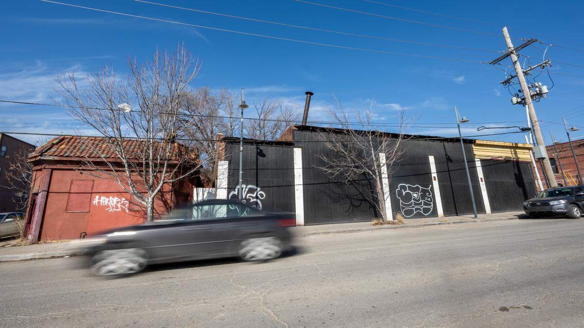 Historic buildings on the corner of 19th and Vine are pictured on Thursday, Feb. 12, 2026, in Kansas City.