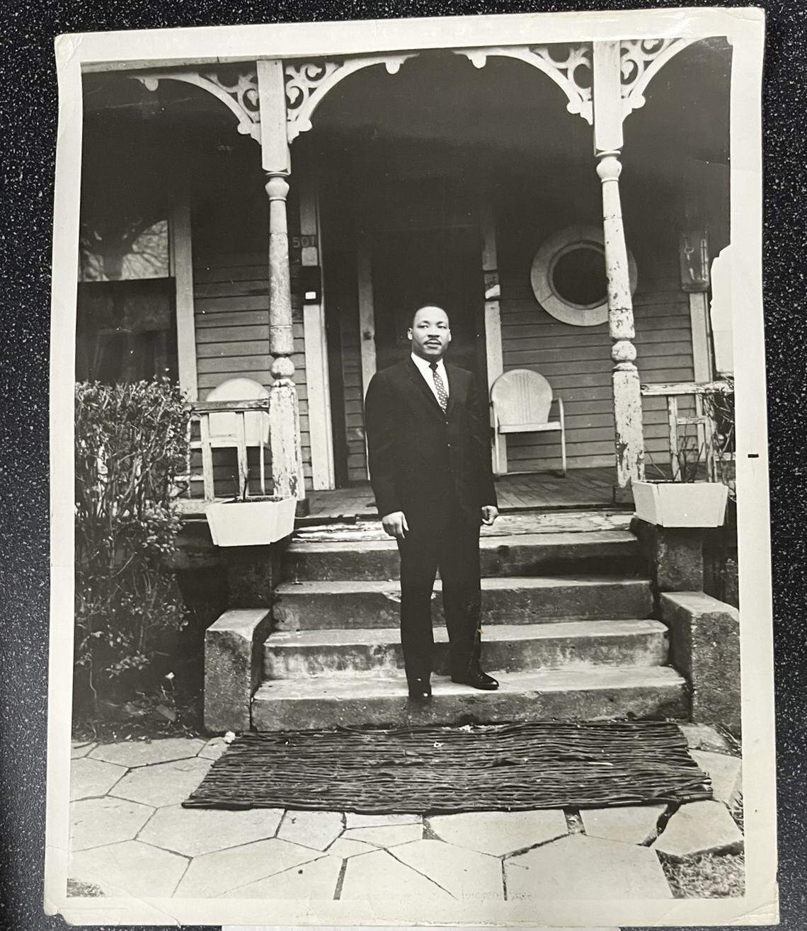 Martin Luther King Jr. stands in front of his childhood home in this image from The Call’s photography archive. The Kansas City Public Library acquired approximately 70,000 documents which they plan to preserve and digitize.