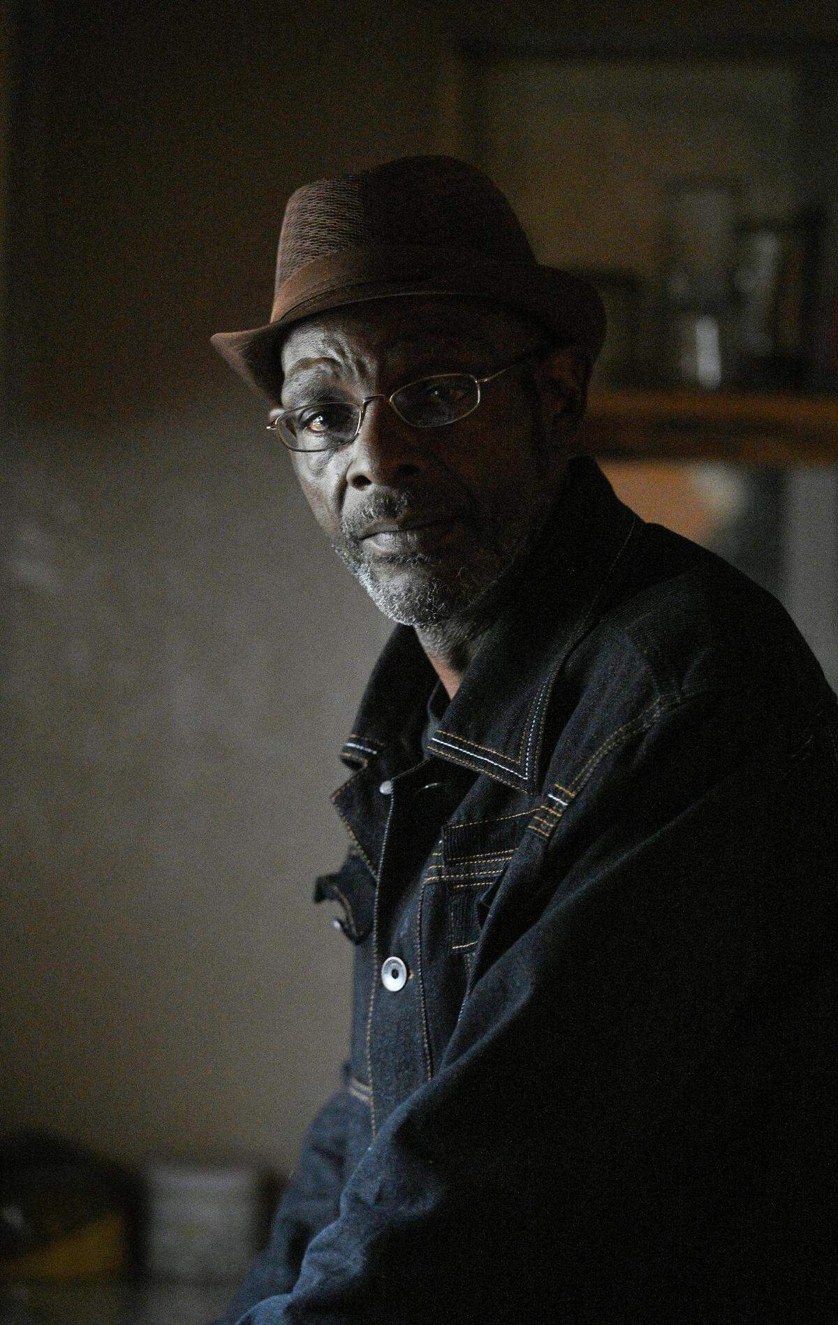 Joe Amrine, seen here on Oct. 27, 2021, his 65th birthday, was wrongly convicted in a Missouri prison murder and sent to death row. Amrine, who is from Kansas City, was freed and exonerated in 2003.