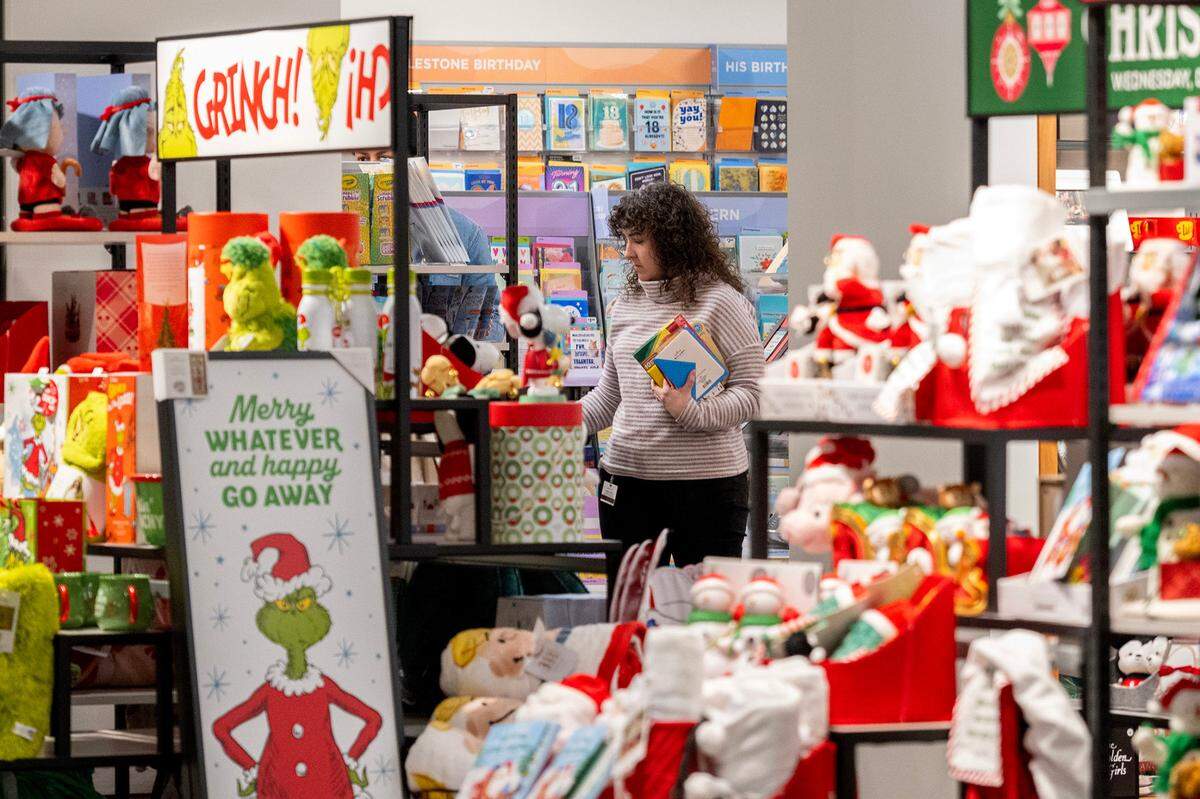A shopper browses the Hallmark employee store at Hallmark Headquarters on Tuesday, Dec. 10, 2024, in Kansas City.