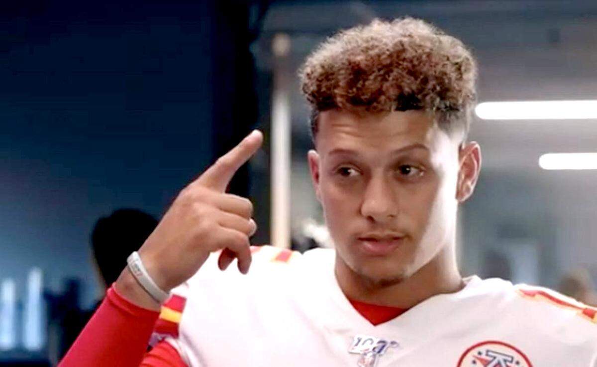 Kansas City Chiefs quarterback Patrick Mahomes, circa 2020.