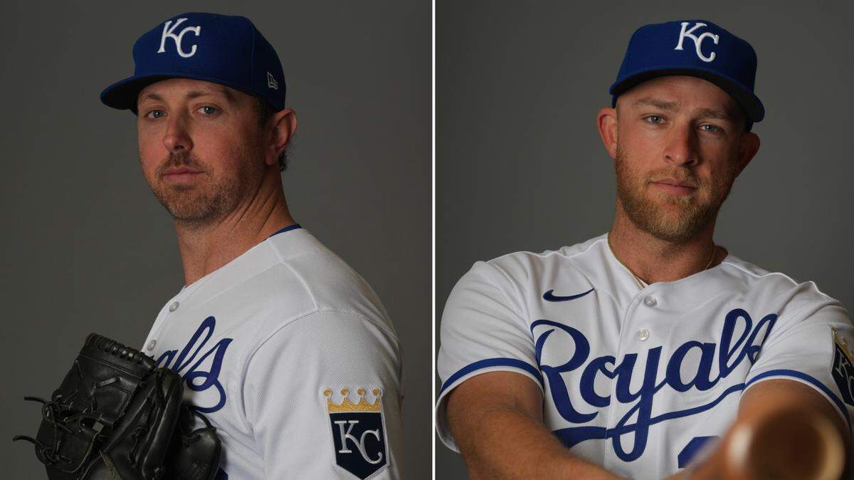 The Royals added a pair of players from Class AAA Omaha: pitcher Brooks Kriske, left, and first baseman/outfielder Matt Beaty.