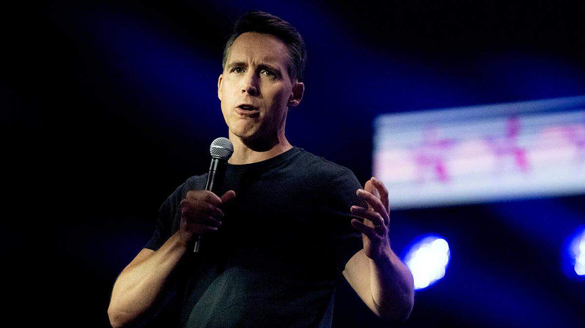 Senator Josh Hawley speaks during the Turning Point Action general session at the Palm Beach County Convention Center in West Palm Beach July 16, 2023.