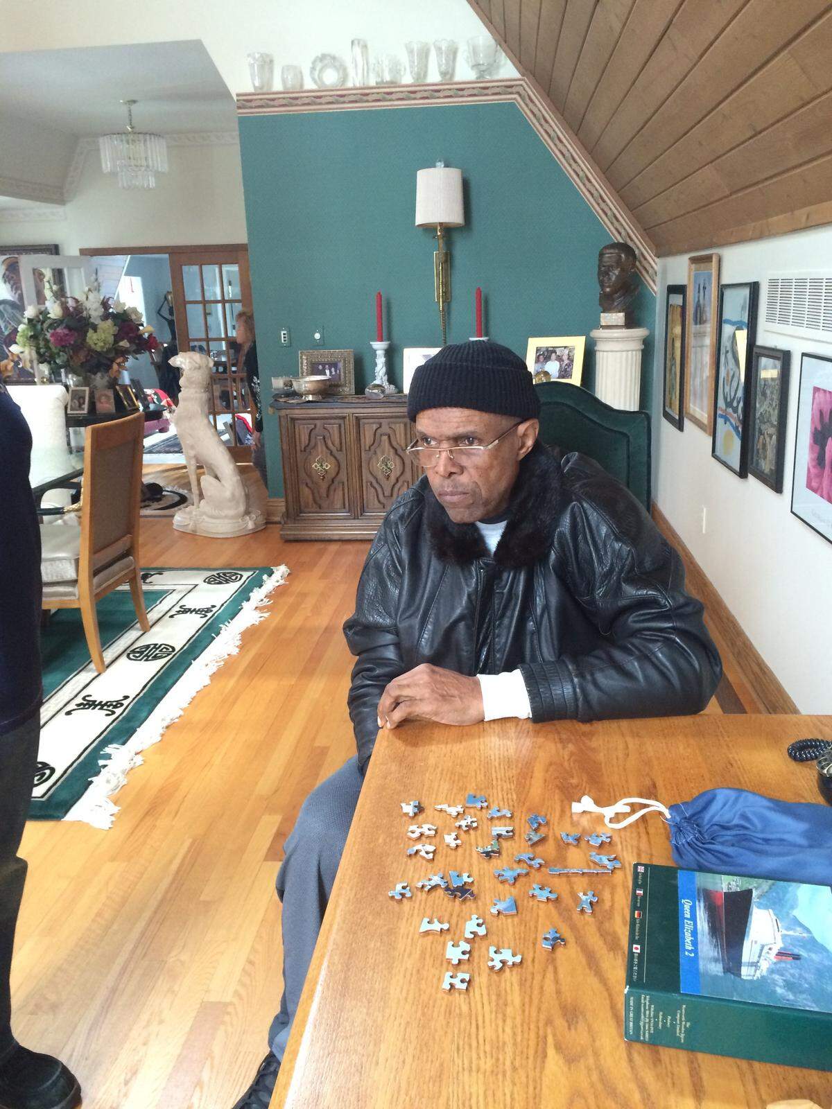 Hall of Famer and former KU Jayhawk Gale Sayers in his home during a visit with him in 2017.