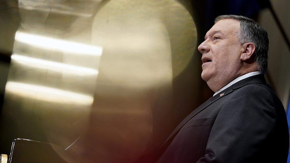 Secretary of State Mike Pompeo speaks at the National Press Club in Washington, Tuesday, Jan. 12, 2021.