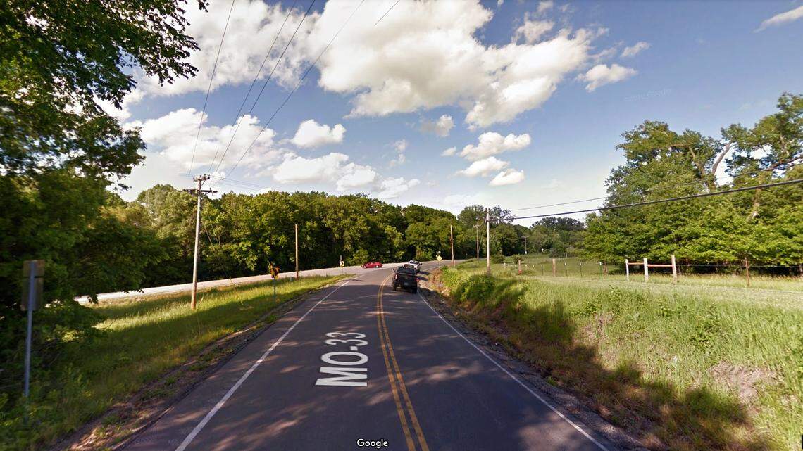 Jesse A. Walker, 25, of Lathrop, Mo., died Saturday night after being ejected when the car he was driving slammed into a tree near Holt, Mo. A passenger in the car was taken to a hospital with moderate injuries. This Google Maps Street View is from May 2015.
