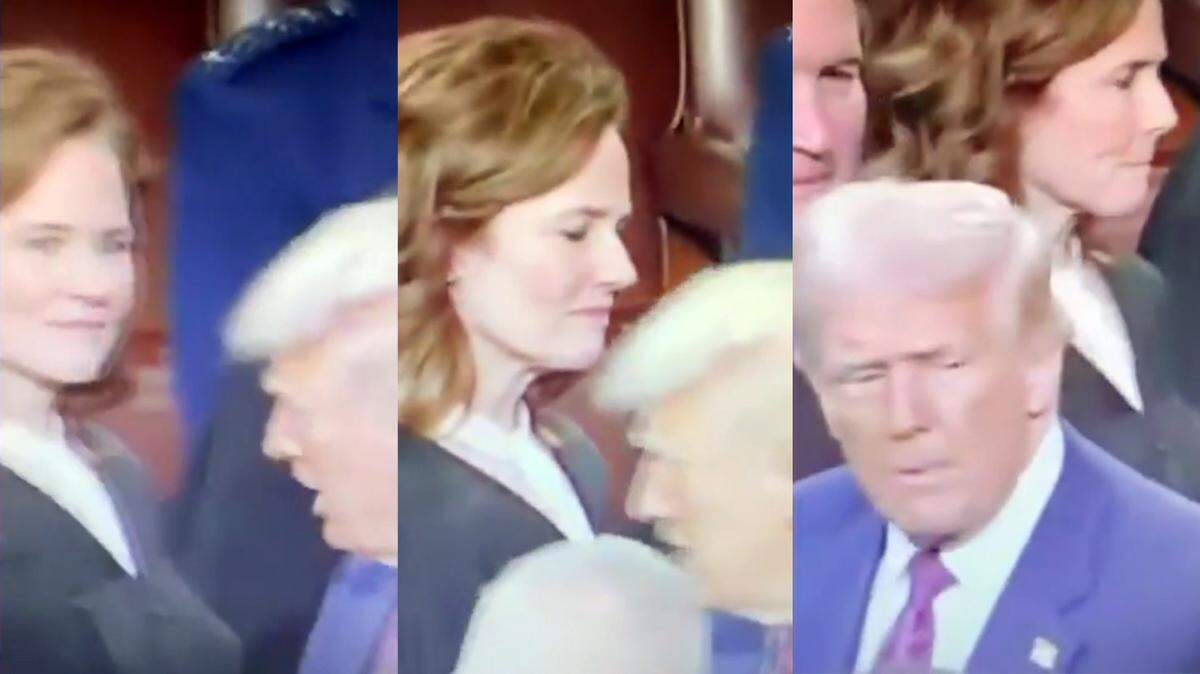 Supreme Court Justice Amy Coney Barrett and Donald Trump