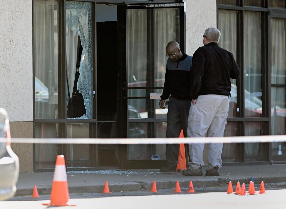 Kansas City police were on the scene after three people were shot, one of them critically, when shots rang out after a funeral service at the Elite Funeral Chapel in south Kansas City on Friday, Jan. 20, 2023. The shooting occurred just after 11:40 a.m. at the funeral home at 11525 Blue Ridge Blvd., said Major Leslie Foreman, a spokeswoman for the Kansas City Police Department.