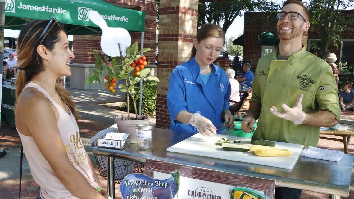 ‘Vegetable Butchers’ from culinary center teach cooking skills at OP Farmers’ Market