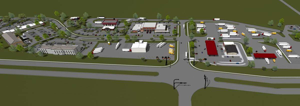 After years of rapidly growing its workforce, the city of Edgerton is poised to finally get its first commercial development, including a truck stop, hotels and restaurants.