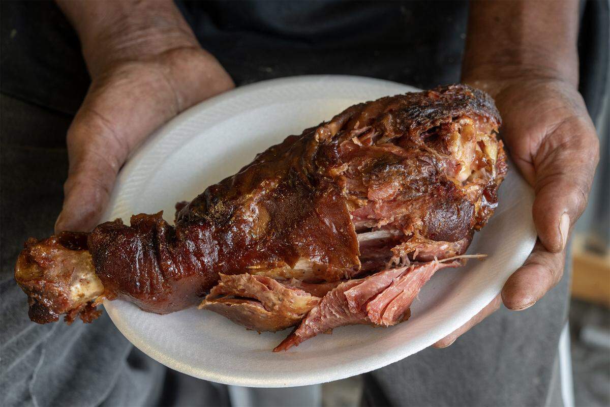 "Turkey LeggMan," a popular barbecue spot at 1916 Quindaro Blvd., in Kansas City, Kansas, specializes in smoked turkey legs, seen here on Thursday, Sept. 11, 2025.