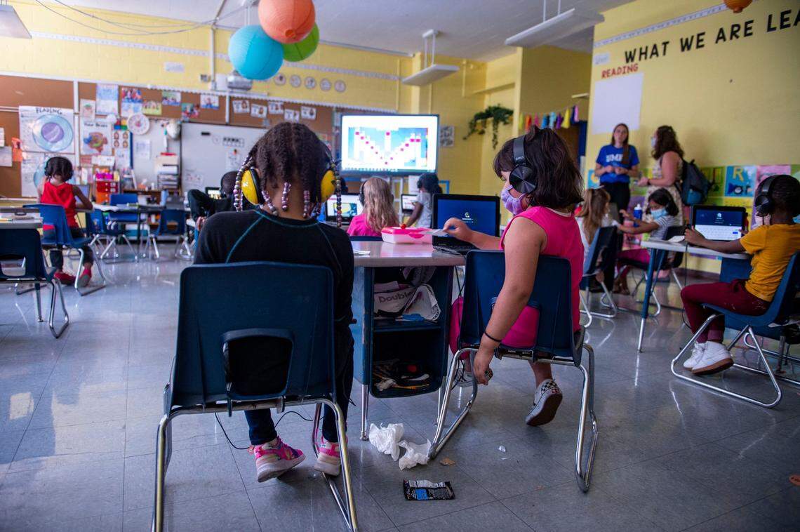Across the metro, students tried to make up for lost time by attending summer school this year. In July, kids learned on their computers in a first grade classroom at Phillis Wheatley Elementary School in Kansas City.