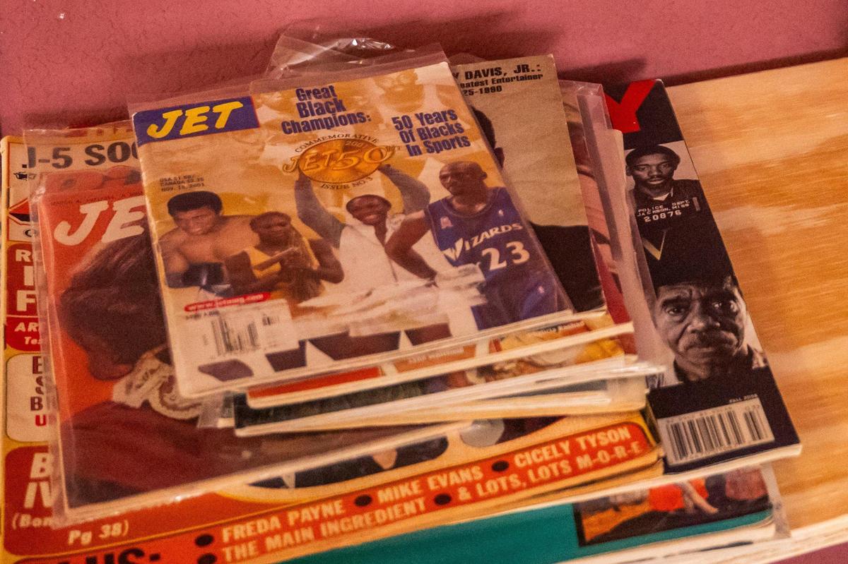 Classic Black magazines on a shelf inside Willa’s Books & Vinyl on Thursday, July 10, 2025. Willa’s will close on Saturday as Robinson goes into retirement. Local news outlet, The Kansas City Defender, will assume responsibility for the books and items that remain and plan to convert the space into a public archive and community space.