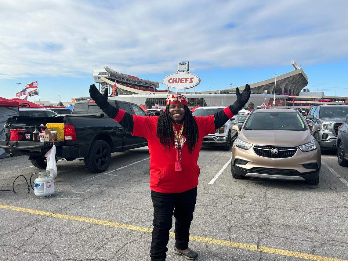 Kansas City fan Rucker — he preferred to give only his last name — said he started tailgating at 10 a.m. Sunday and admitted he was a little nervous about the game. “I do believe we will persevere,” he said.