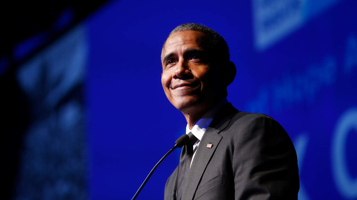 In this Dec. 12, 2018 file photo, former President Barack Obama accepts the Robert F. Kennedy Human Rights Ripple of Hope Award at a ceremony in New York. (Associated Press)