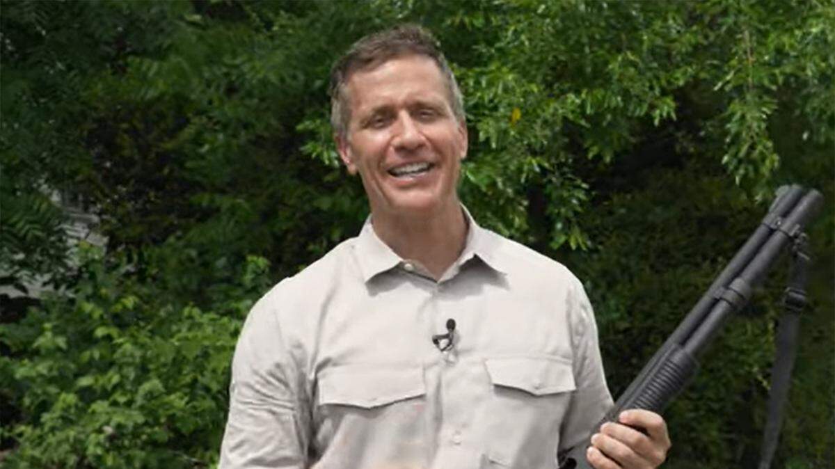 Eric Greitens campaign ad where he says he’s going “RINO hunting.”