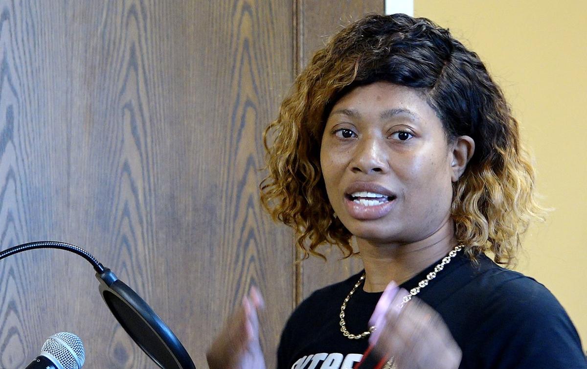 Residents and business owners in the historic 18th & Vine Jazz District addressed security in the aftermath of a series of fatal shootings in the neighborhood at a development and policy meeting at the Black Archives Tuesday, June 23, 2020. Tiara Taylor-Dixon, owner of Smaxx and The Velvet Freeze Daquiris, wants to see more police presence. She said she paid for private security during Juneteenth celebrations and cleaned up the next day. Sometime in between, a man was shot and killed and another injured.