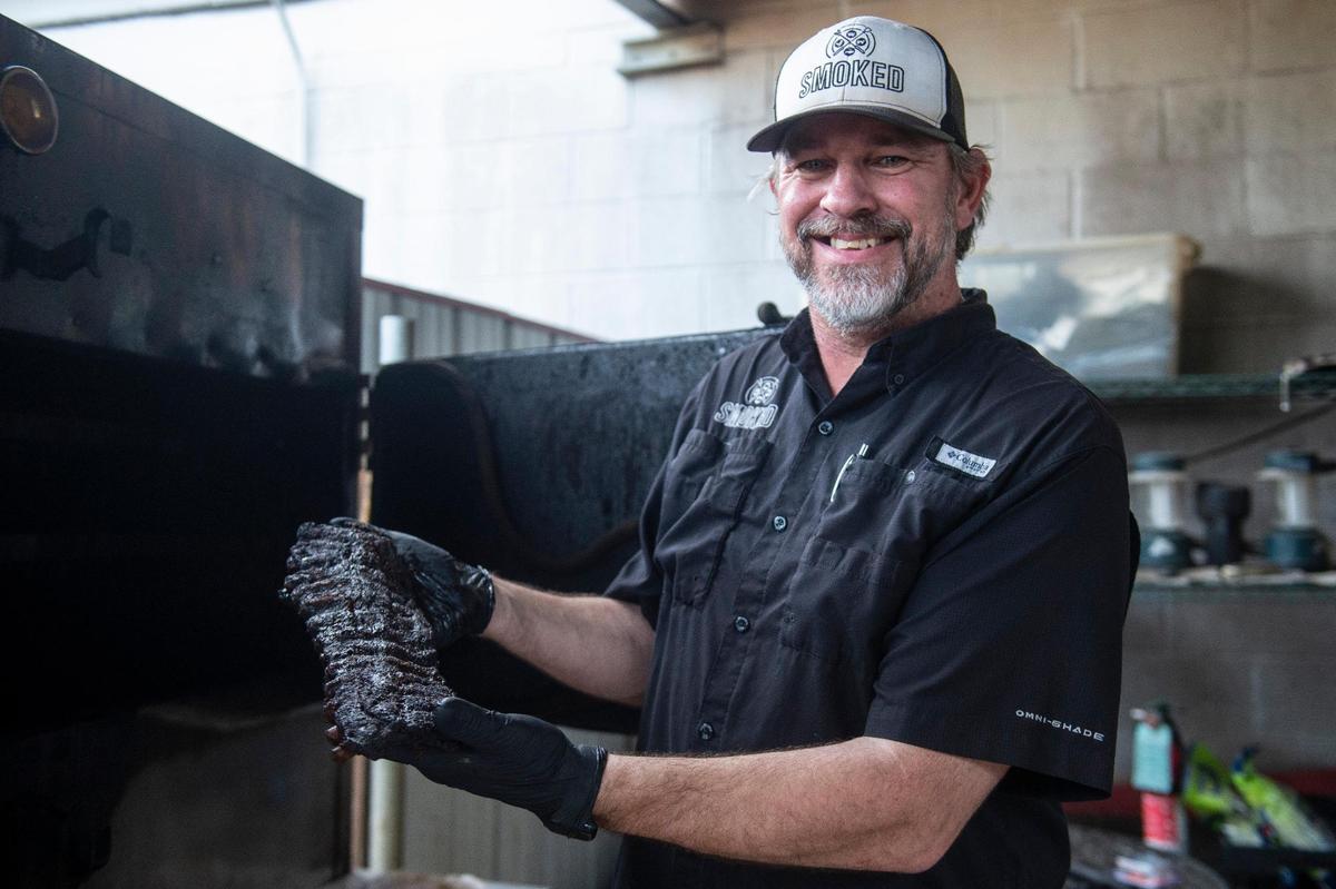 Steve Mock owns Smoked, a barbecue restaurant in Harahan, Louisiana, and can make hundreds of pounds of brisket using a combination of KC and Texas techniques.