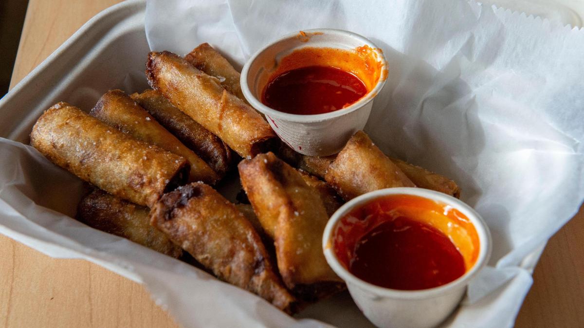 The new Ting’s Filipino Bistro at Kansas City’s Parlor food hall serves lumpia Shanghai, a spring roll with marinated pork, shredded carrots, minced garlic, onions, scallions and Ting’s special seasoning, paired with a special sauce.