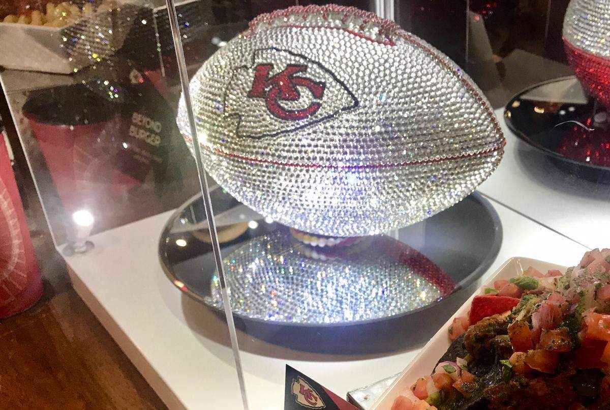 The Swarovski crystal-encrusted Chiefs football is $5,000.