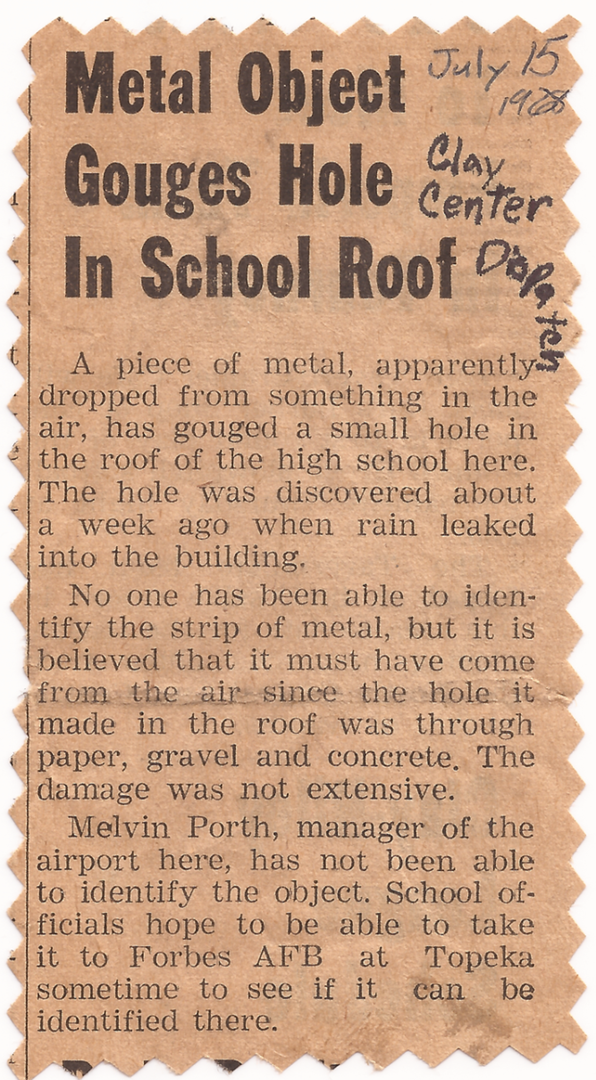 The Clay Center Dispatch, July 15, 1968