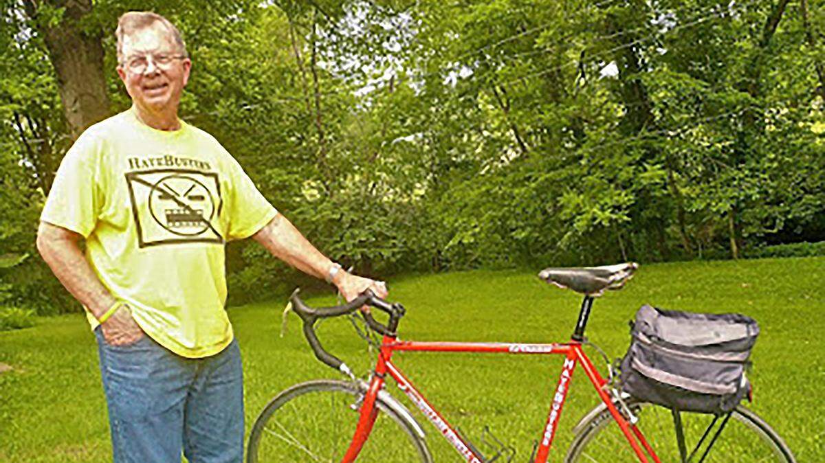 The Hatebusters founder and William Jewell professor had multiple sclerosis but remained undeterred, riding his bicycle nearly everywhere he went.